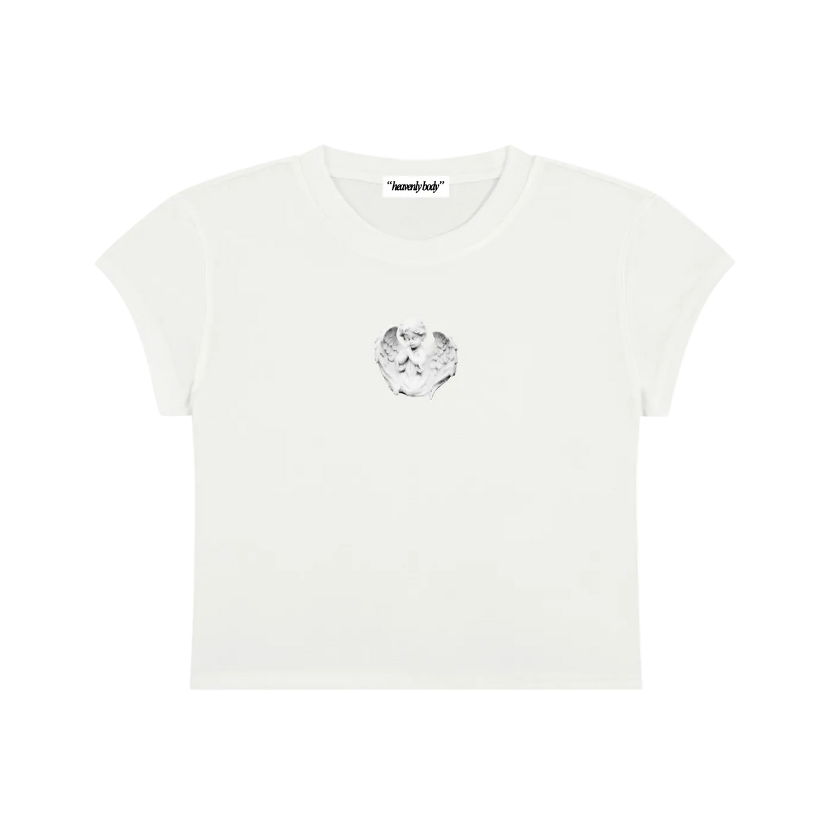 angel cherub statue baby tee