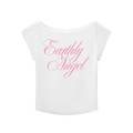 earthly angel wide neck white baby tee