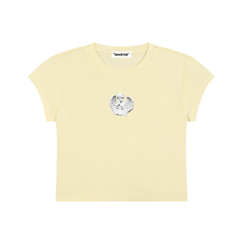 angel cherub statue baby tee