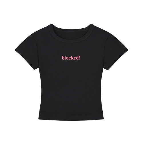 blocked! embroidered baby tee