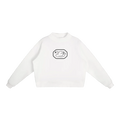 swan stamp fleece crew mock-neck sweatshirt