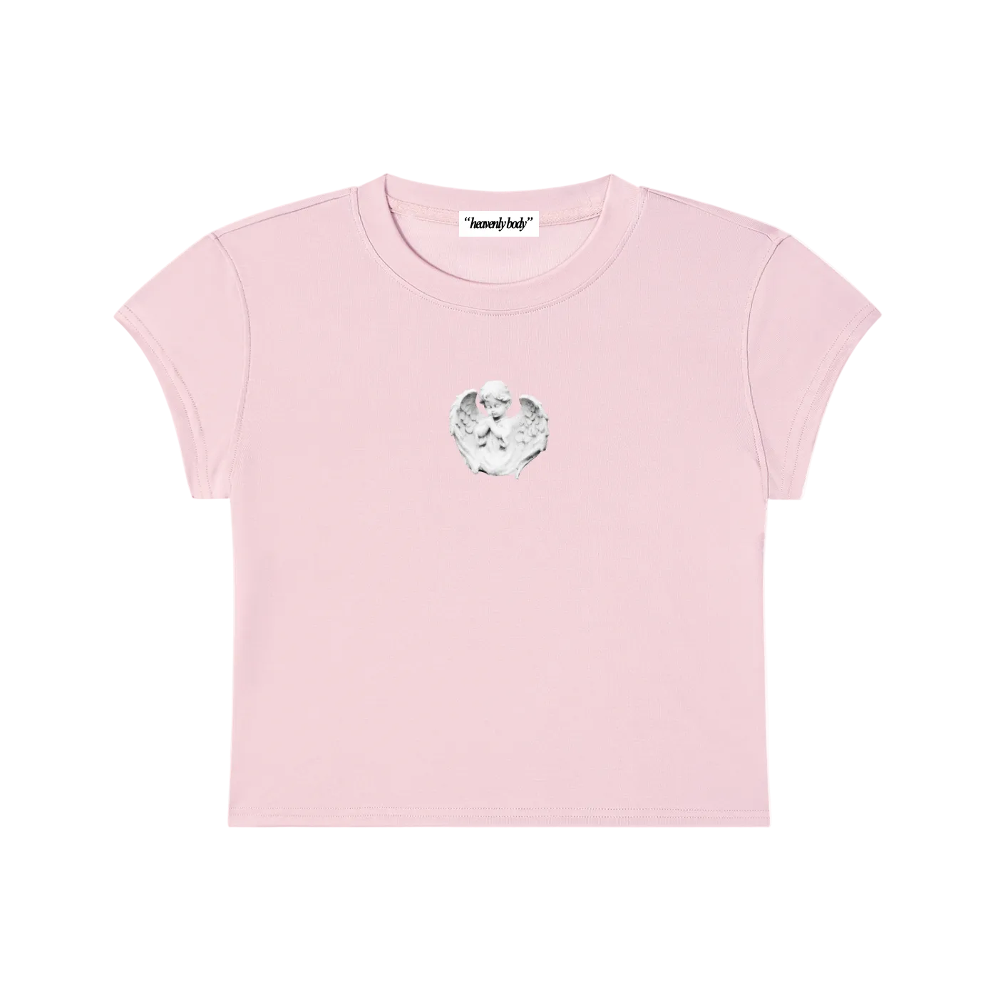 angel cherub statue baby tee