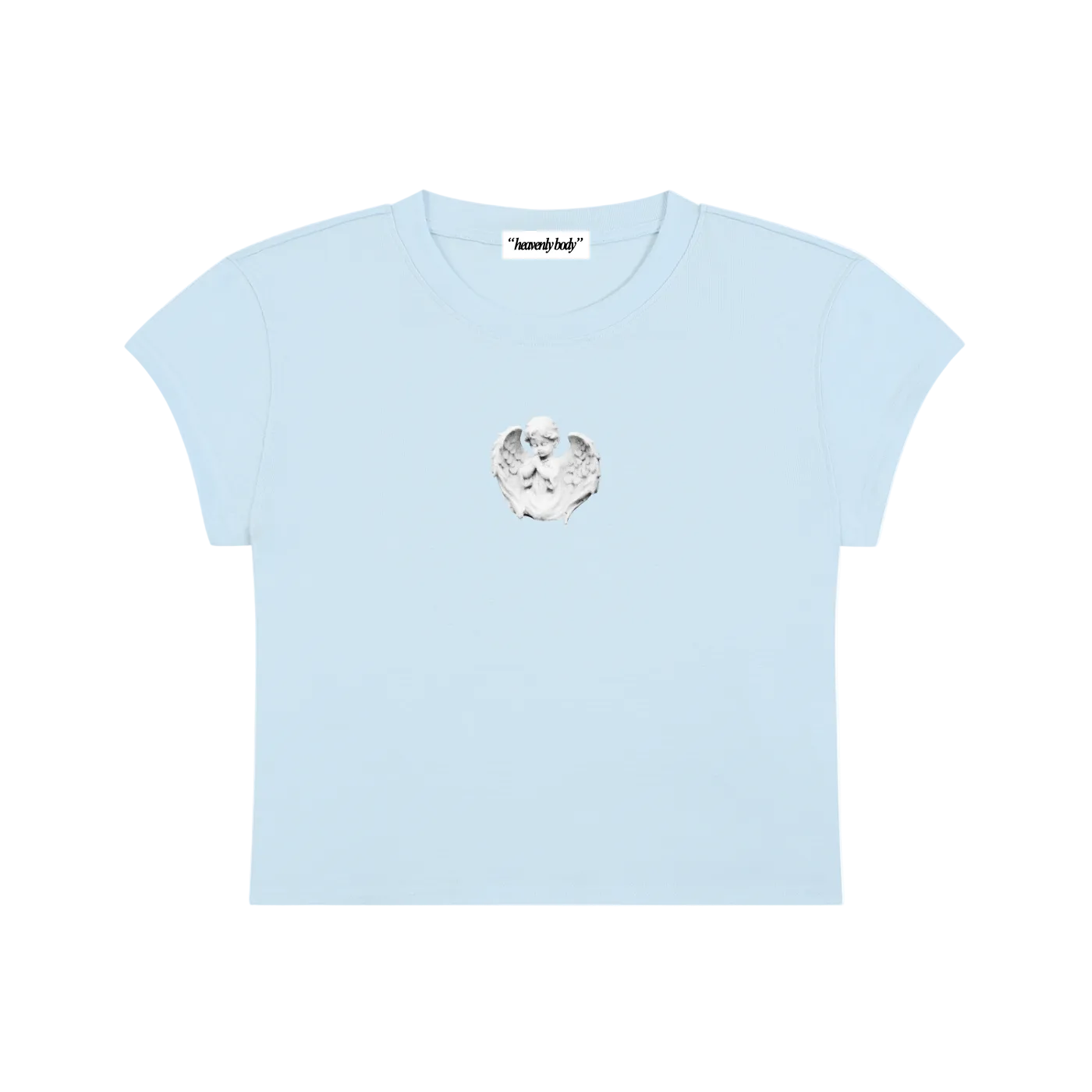 angel cherub statue baby tee