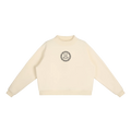 teddy bear fleece crew mock-neck sweatshirt