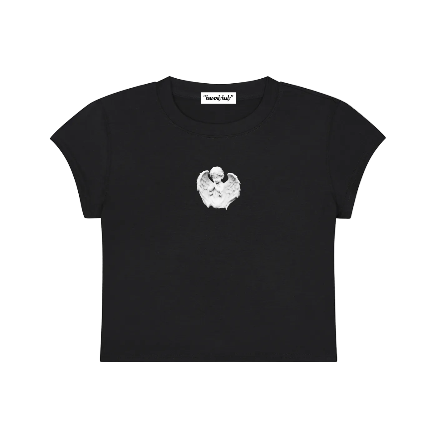 angel cherub statue baby tee