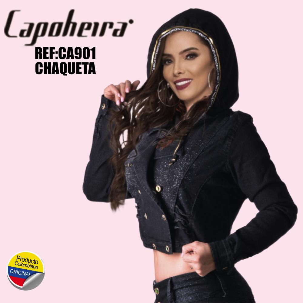 Chaqueta Colombiana de moda vaquera con capota